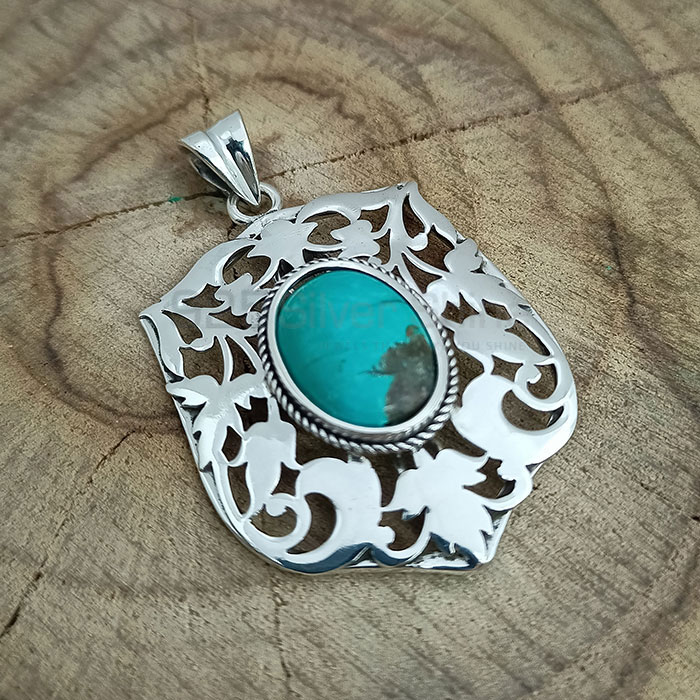 Turquoise Gemstone Pendant In Sterling Silver 925NSP32