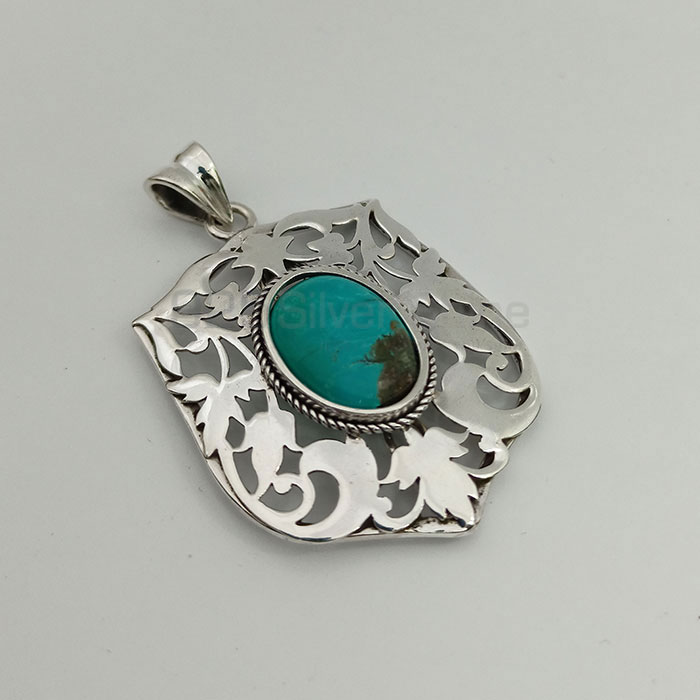 Turquoise Gemstone Pendant In Sterling Silver 925NSP32_2