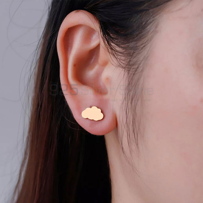 Cloud Minimalist Stud Earring In Sterling Silver CLME21_3