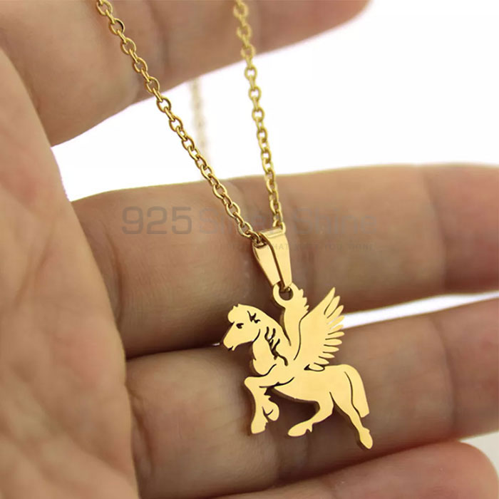 Winged Horse Necklace, Animal Minimalist Necklace In 925 Sterling Silver AMN254_0